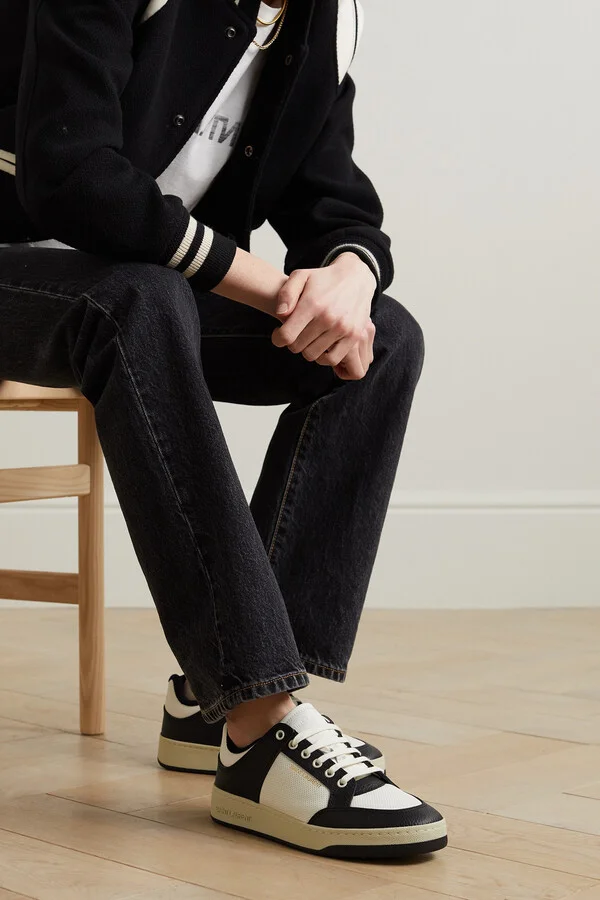 SAINT LAURENT - Sl61 Logo-print Leather Sneakers - White - Image 2