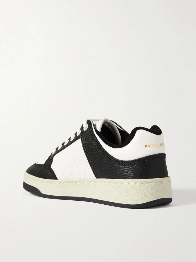 SAINT LAURENT - Sl61 Logo-print Leather Sneakers - White - Image 3