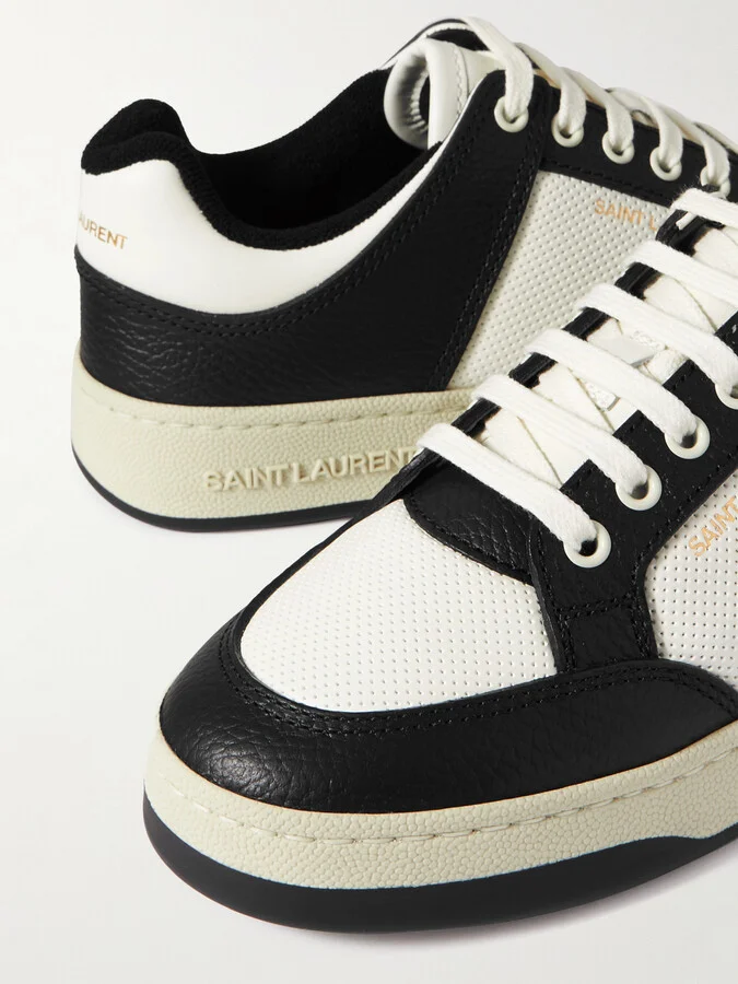 SAINT LAURENT - Sl61 Logo-print Leather Sneakers - White - Image 4