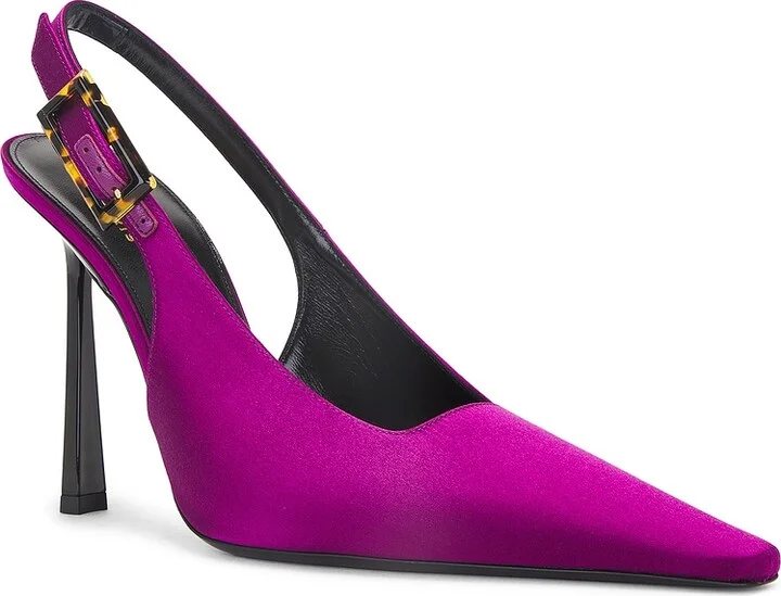 Saint Laurent Slingback Pump in Purple - Image 2
