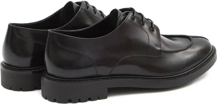 Saint Laurent Smooth Leather Linen Derbies Shoes - Image 3