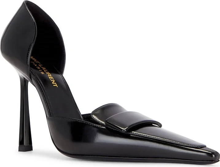 Saint Laurent Stone Pump in Black - Image 2
