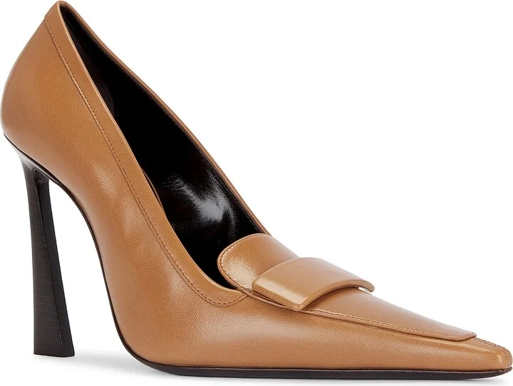 Saint Laurent Stone Pump in Brown - Image 2