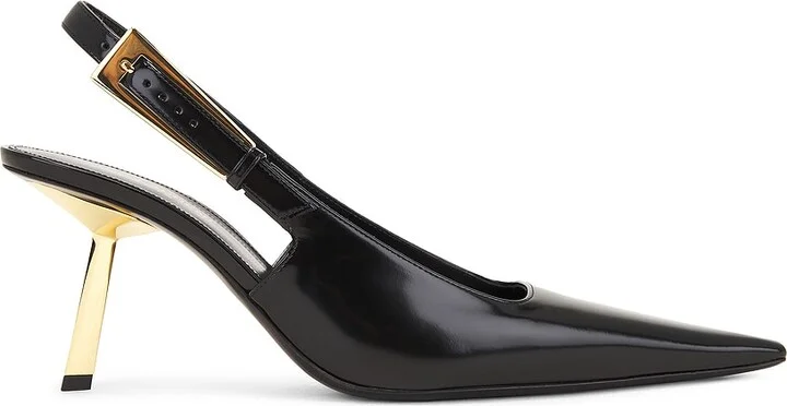 Saint Laurent Stone Slingback Pump in Black