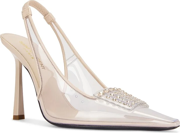 Saint Laurent Stone Slingback Pump in Pink - Image 2
