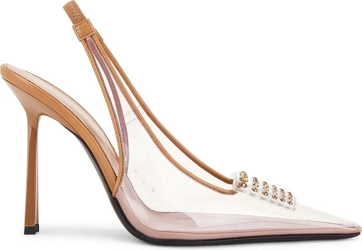 Saint Laurent Stone Slingback Pump in Tan