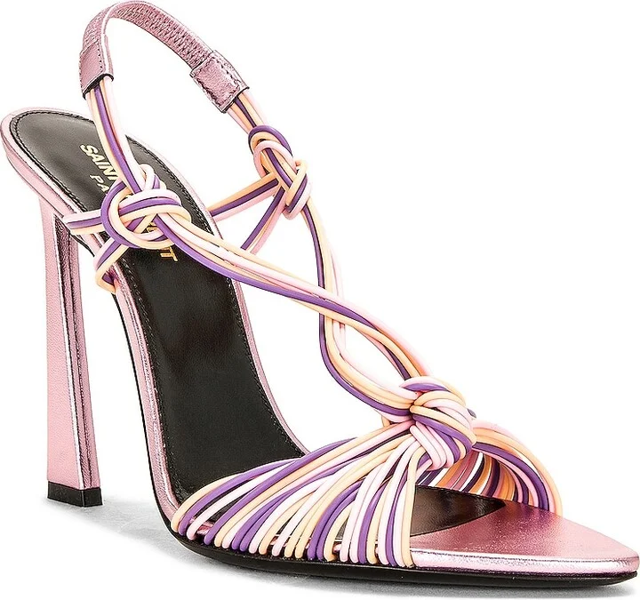 Saint Laurent Strappy Sandal in Pink - Image 2
