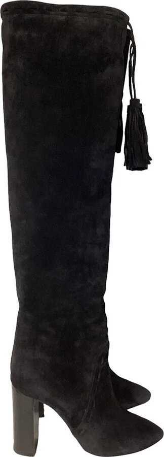 Saint Laurent Suede Meurice 105 Knee Boot (Authentic Pre-Loved)