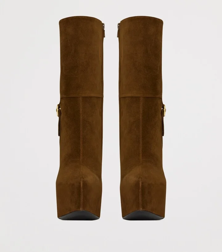 Saint Laurent Suede Nico Ankle Boots 105 - Image 2
