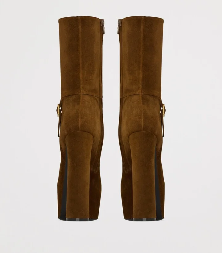 Saint Laurent Suede Nico Ankle Boots 105 - Image 3