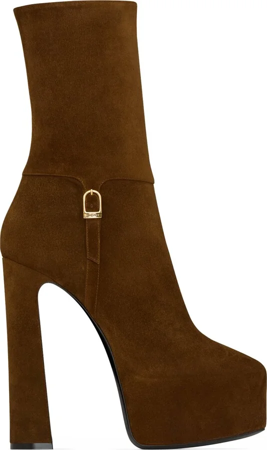 Saint Laurent Suede Nico Ankle Boots 105