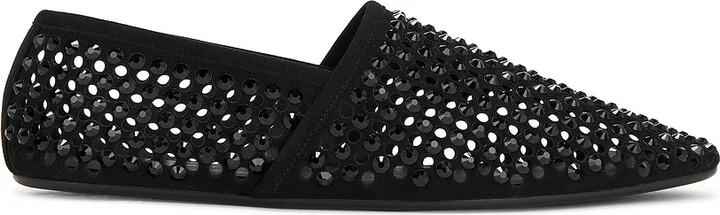 Saint Laurent Suede & Swarovski Jacques in Black