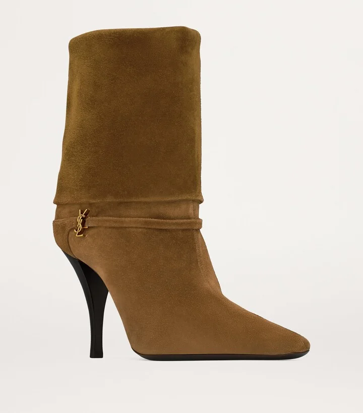 Saint Laurent Suede Vicky Ankle Boots 90 - Image 2