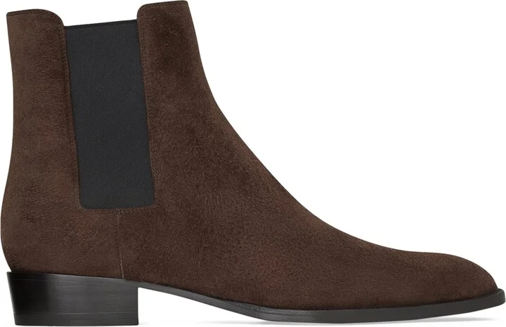 Saint Laurent Suede Wyatt Chelsea Boots