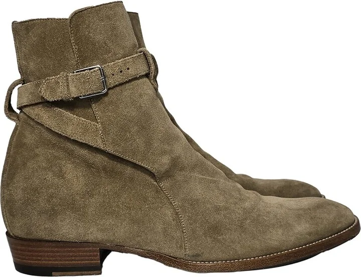 Saint Laurent Suede Wyatt Jodhpur Boot (Authentic Pre-Loved) - Image 2