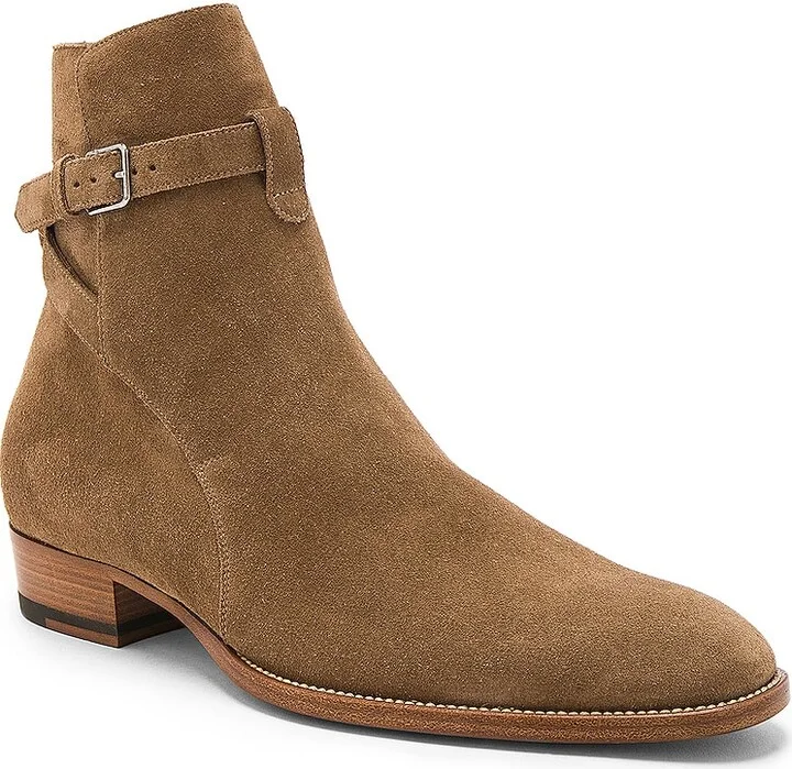 Saint Laurent Suede Wyatt Jodhpur Boots in Brown - Image 2
