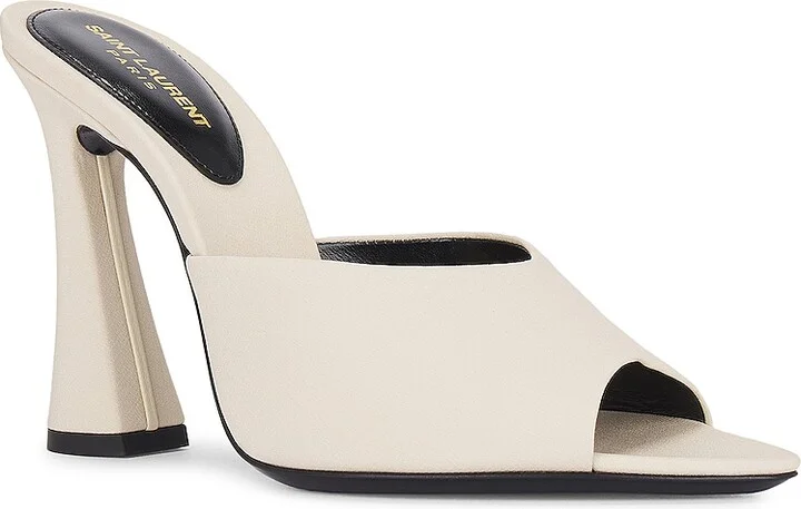 Saint Laurent Suite Mule Sandal in Cream - Image 2