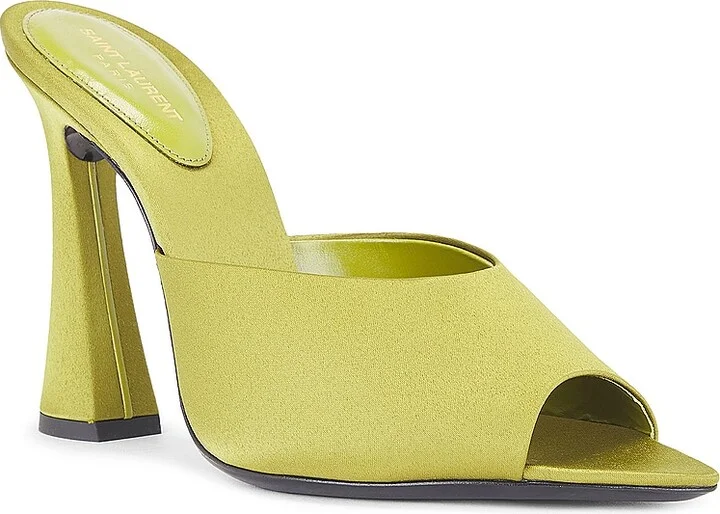 Saint Laurent Suite Mule Sandal in Olive - Image 2