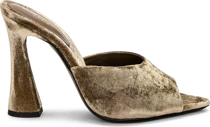 Saint Laurent Suite Mule Sandal in Olive