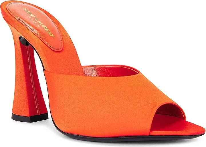 Saint Laurent Suite Mule Sandal in Orange - Image 2