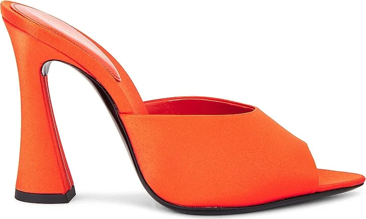 Saint Laurent Suite Mule Sandal in Orange