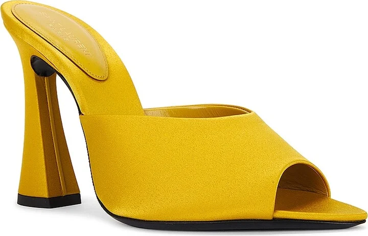 Saint Laurent Suite Mule Sandal in Yellow - Image 2