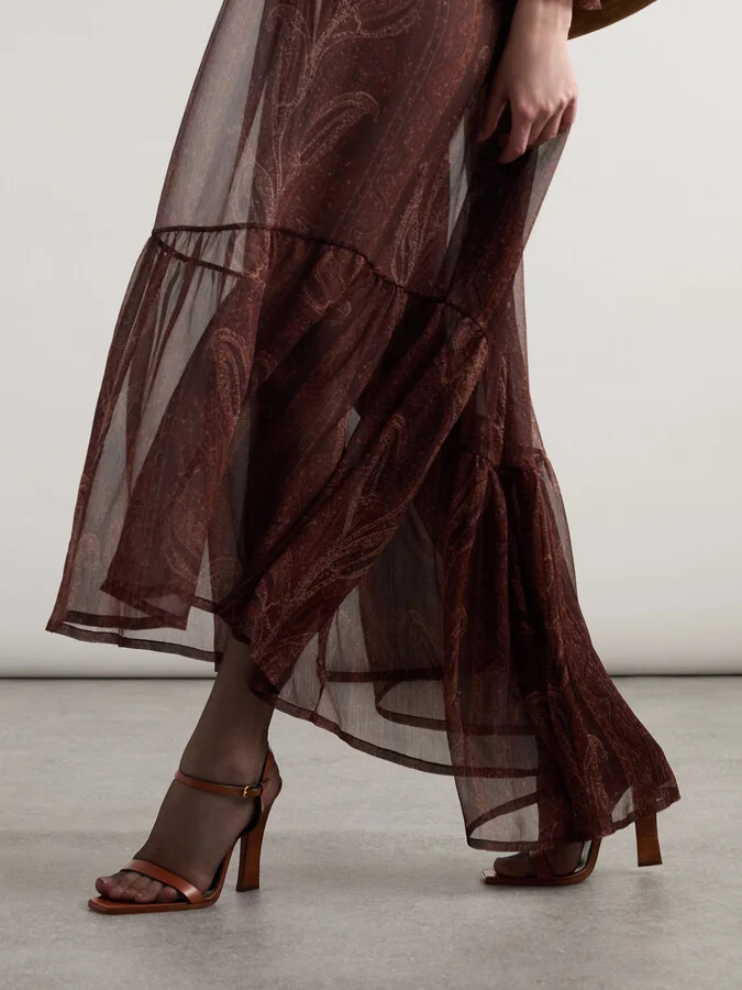 SAINT LAURENT - Susan Leather Sandals - Brown - Image 2