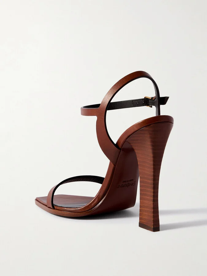 SAINT LAURENT - Susan Leather Sandals - Brown - Image 3