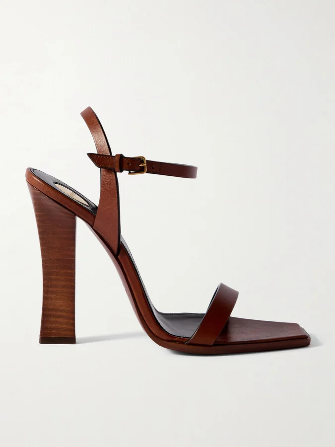 SAINT LAURENT - Susan Leather Sandals - Brown