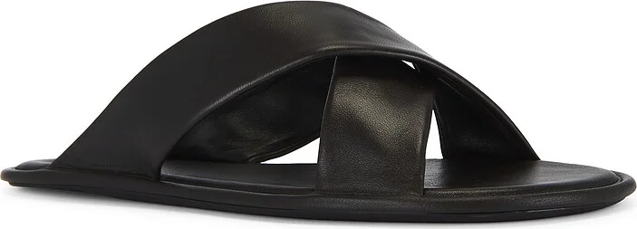 Saint Laurent Talha Flat Sandal in Chocolate,Black - Image 2