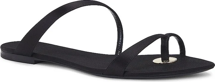 Saint Laurent Tanger Flat Slide in Black - Image 2