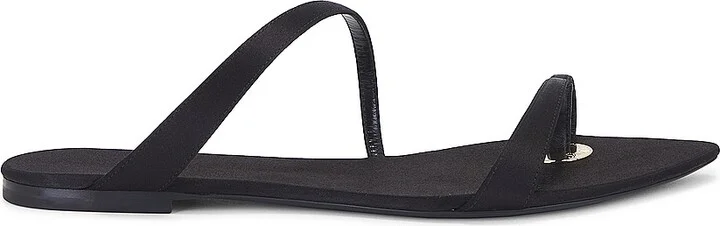 Saint Laurent Tanger Flat Slide in Black
