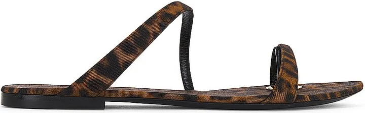 Saint Laurent Tanger Flat Slide in Brown
