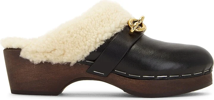 Saint Laurent Toff 15 Clog Sandals in Black