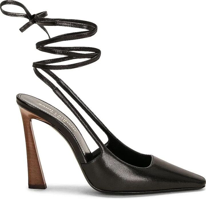 Saint Laurent Tom Lace Up Pump in Black