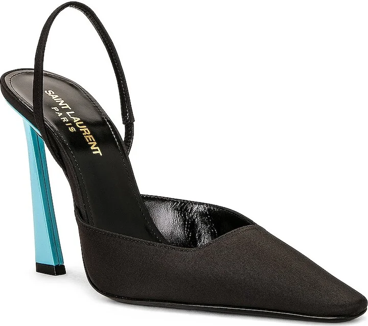 Saint Laurent Tom Slingback Pump in Black - Image 2