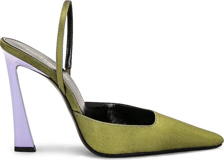 Saint Laurent Tom Slingback Pump in Olive