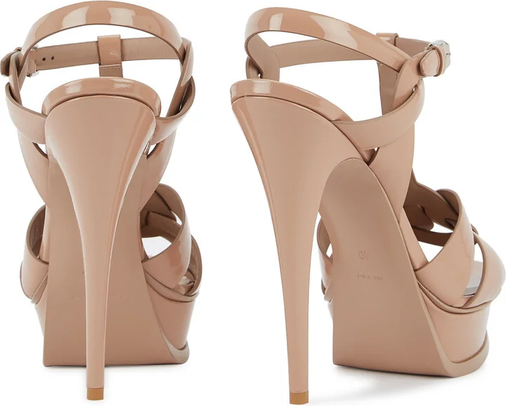 Saint Laurent Tribute 100 Leather Platform Sandals - Image 3