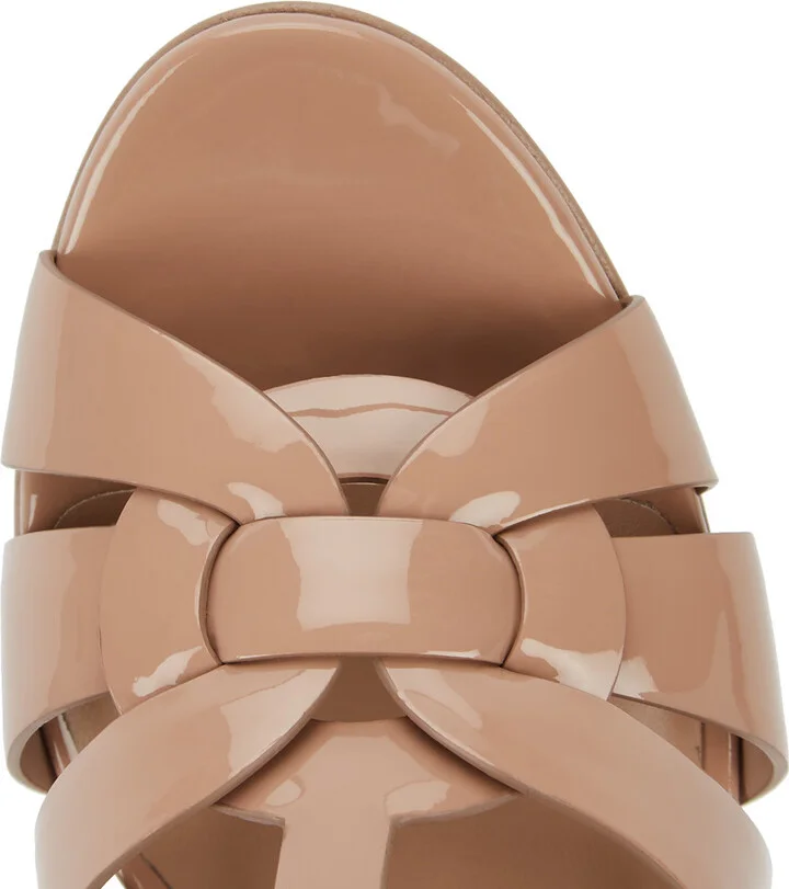 Saint Laurent Tribute 100 Leather Platform Sandals - Image 4