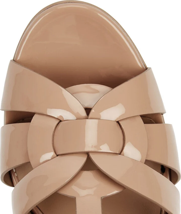 Saint Laurent Tribute 100 Leather Platform Sandals - Image 4