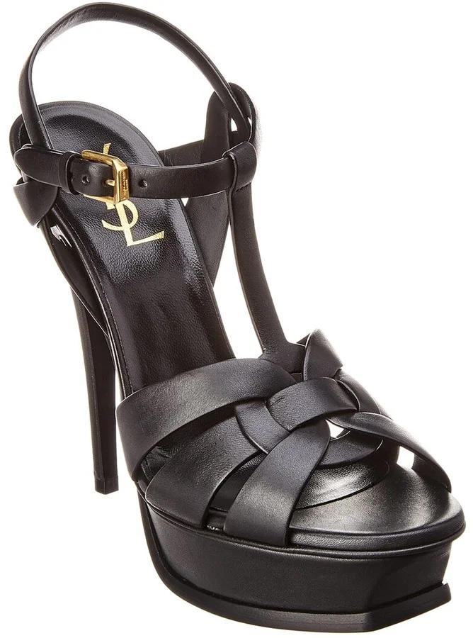 Saint Laurent Tribute 105 Leather Platform Sandal
