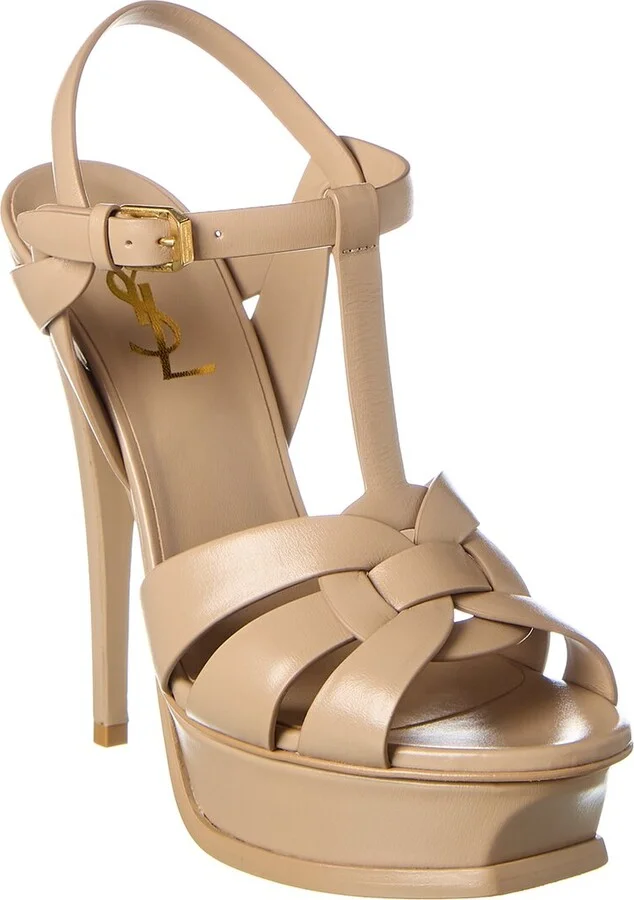 Saint Laurent Tribute 105 Leather Platform Sandal