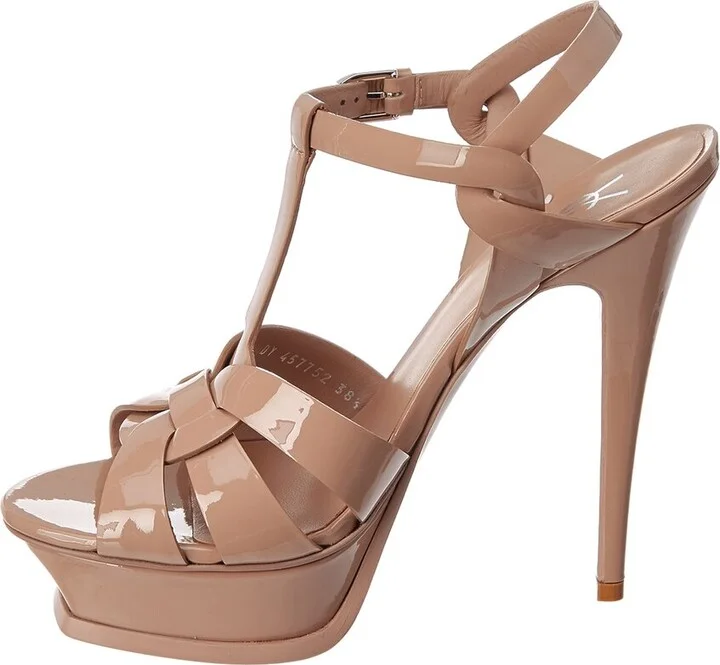 Saint Laurent Tribute 105 Patent Platform Sandal - Image 2
