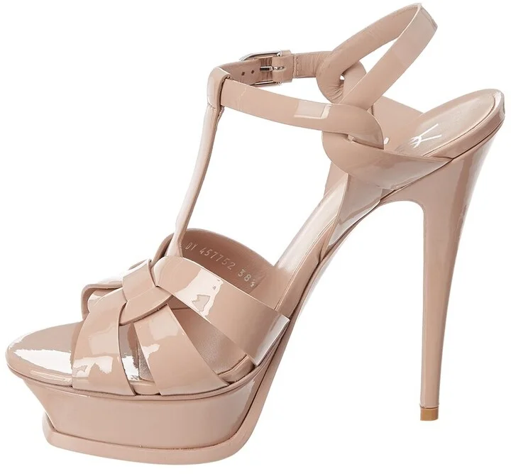 Saint Laurent Tribute 105 Patent Platform Sandal - Image 2