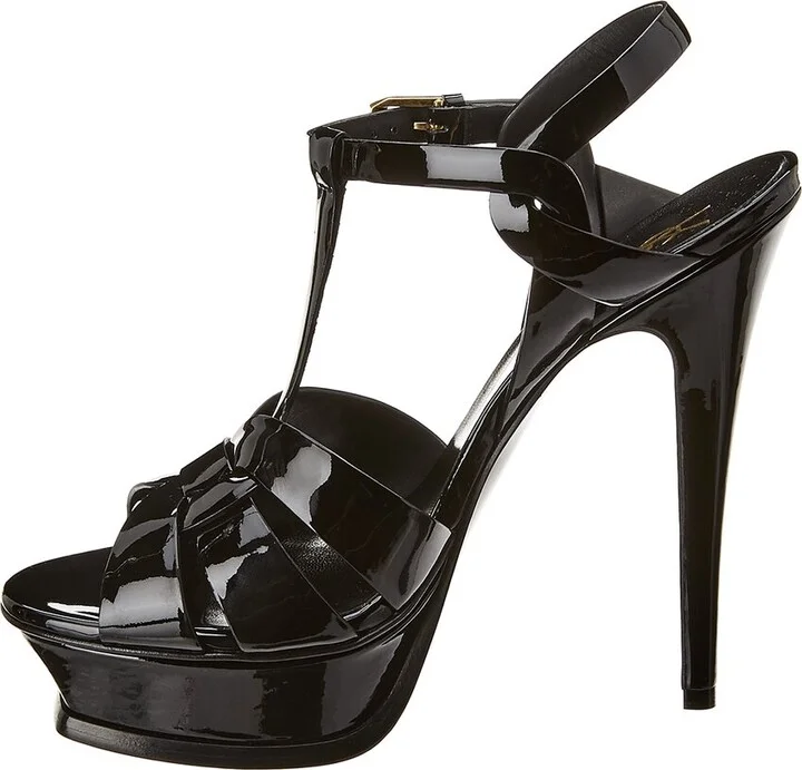 Saint Laurent Tribute 105 Patent Platform Sandal - Image 2