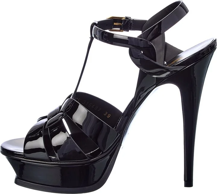 Saint Laurent Tribute 105 Patent Platform Sandal - Image 2