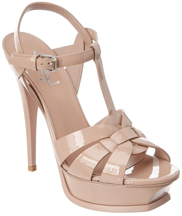 Saint Laurent Tribute 105 Patent Platform Sandal