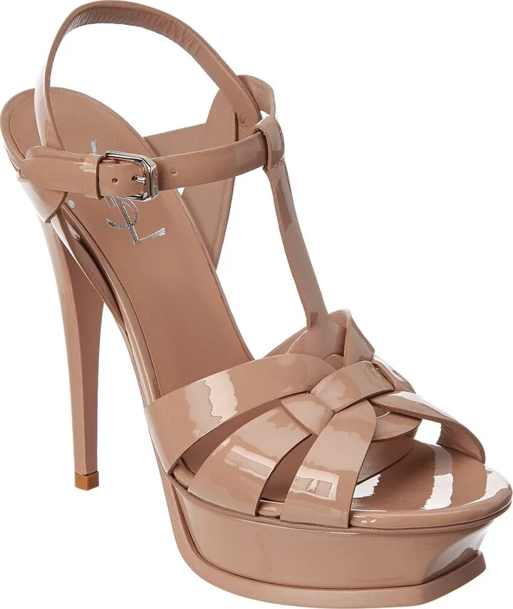 Saint Laurent Tribute 105 Patent Platform Sandal