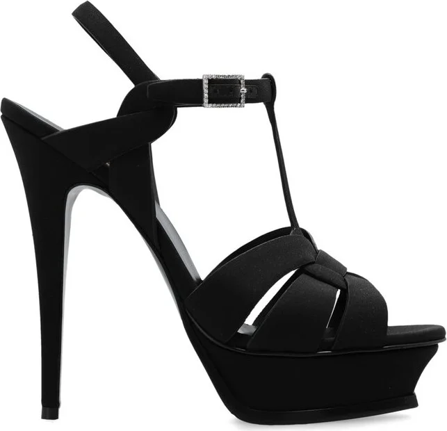 Saint Laurent Tribute Embellished Platform Sandals