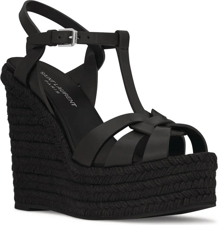 Saint Laurent Tribute Espadrille Wedge Heels - Image 2